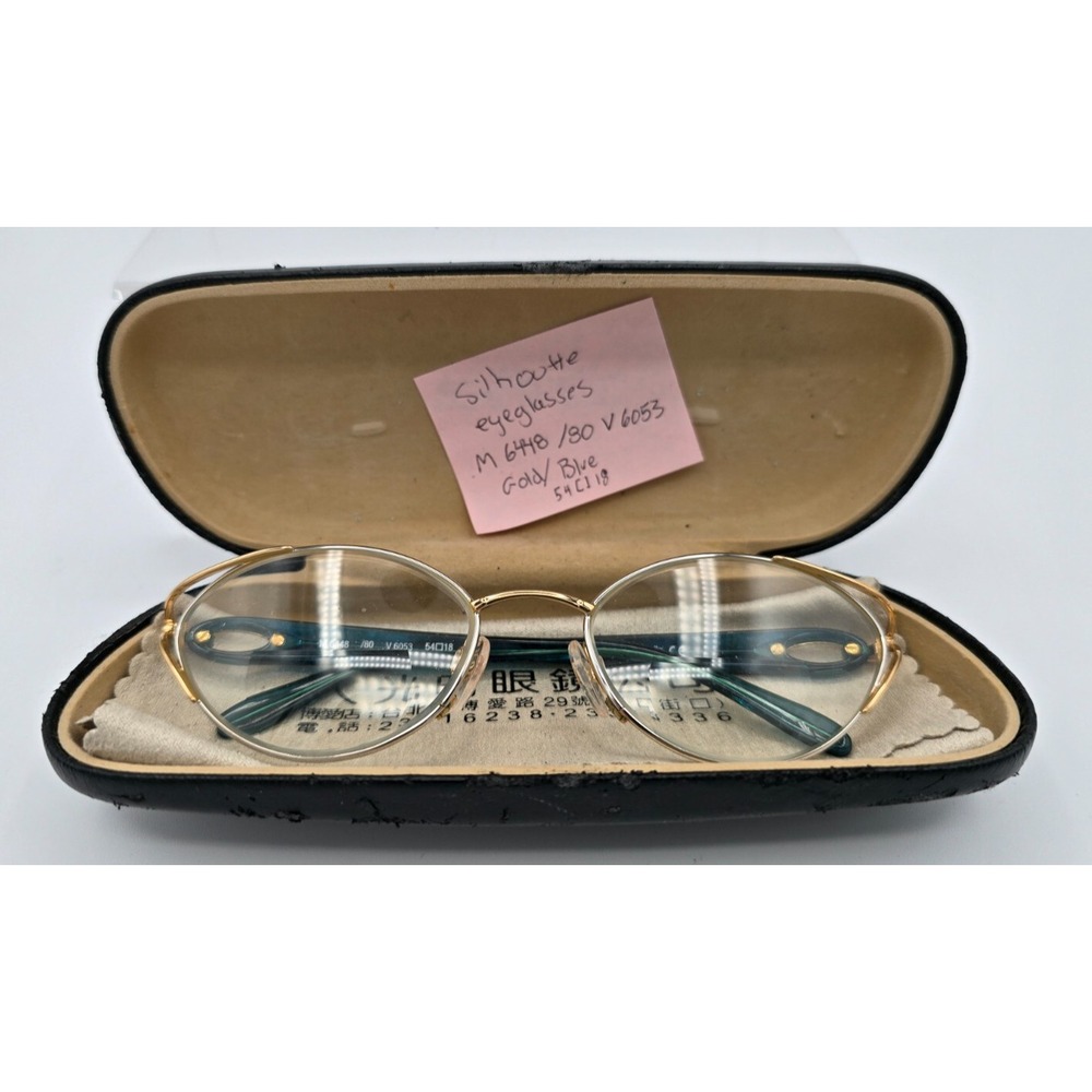 Silhouette Eyeglasses M 6448 /80 V 6053 Gold/ Blue Oval Austria 54[]18 130 Frame